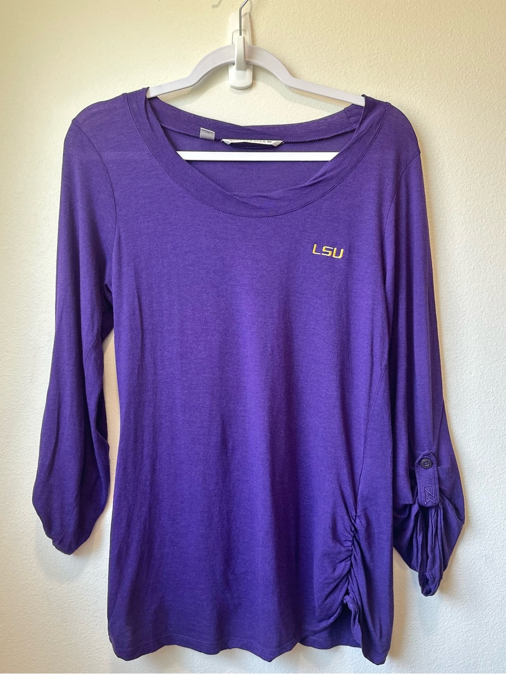 Cutter & Buck LSU Purple Long Sleeve Scoop Neck Top